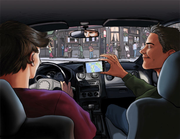 Storyboard sample for a Droid advertisement.