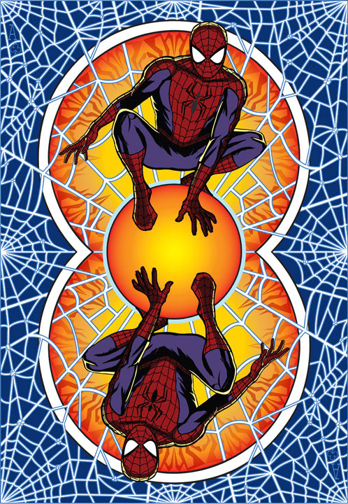 Spiderman gaffed card deck back design for Funtasma.