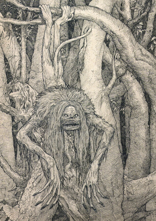 The Baital, pen and ink.