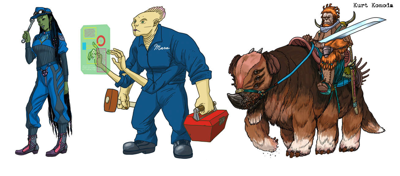 Character designs for the Bulldogs RPG by Brennan Taylor.