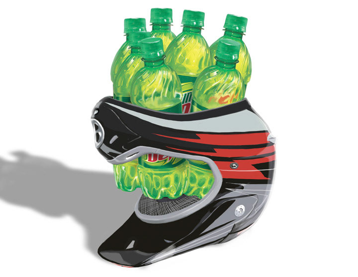 Unused concept for a Mountain Dew promotion (it was changed to a helmet from the Halo video game).