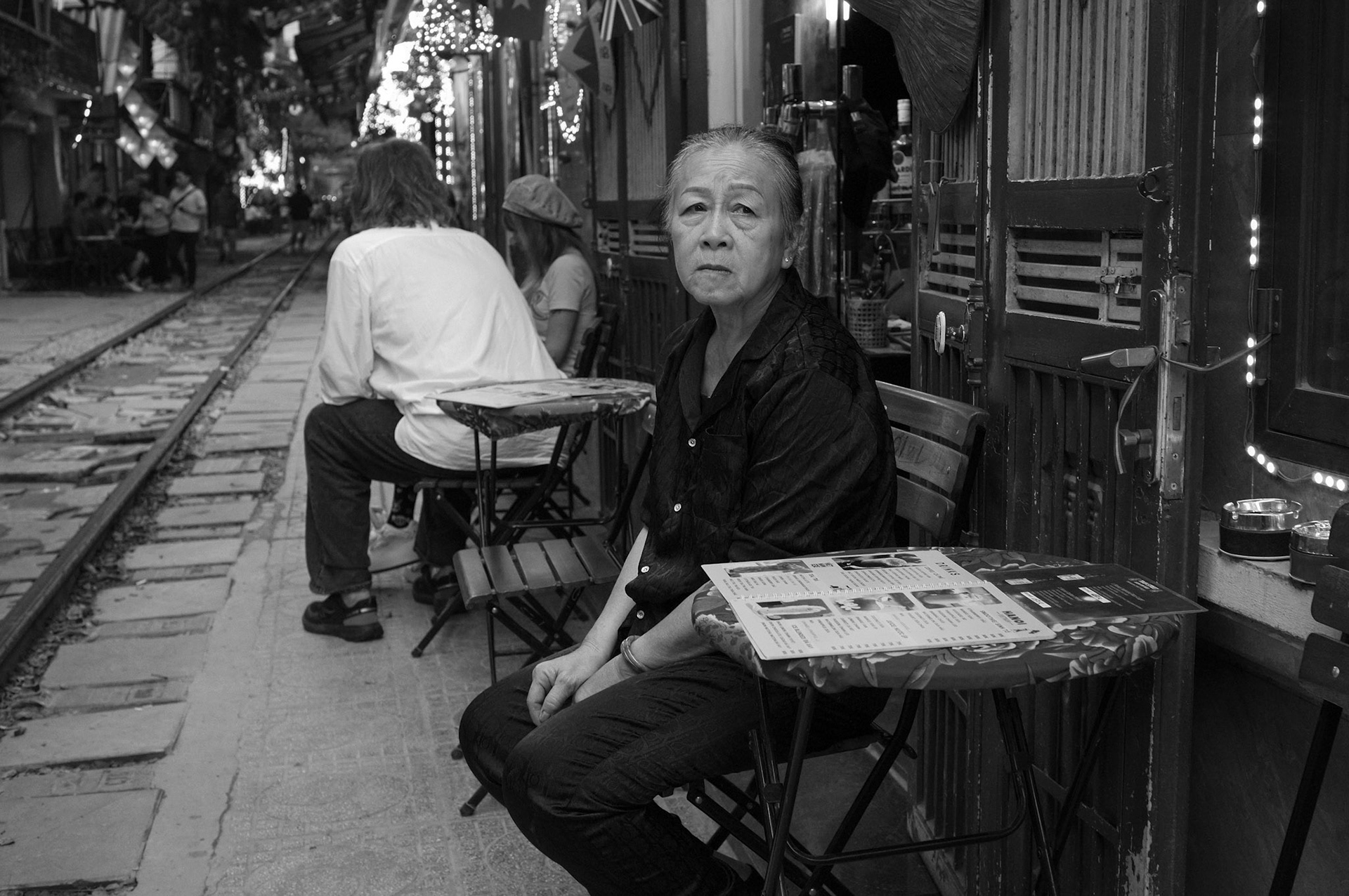 Woman at Cafe, Train Street, Hà Nội, Việt Nam