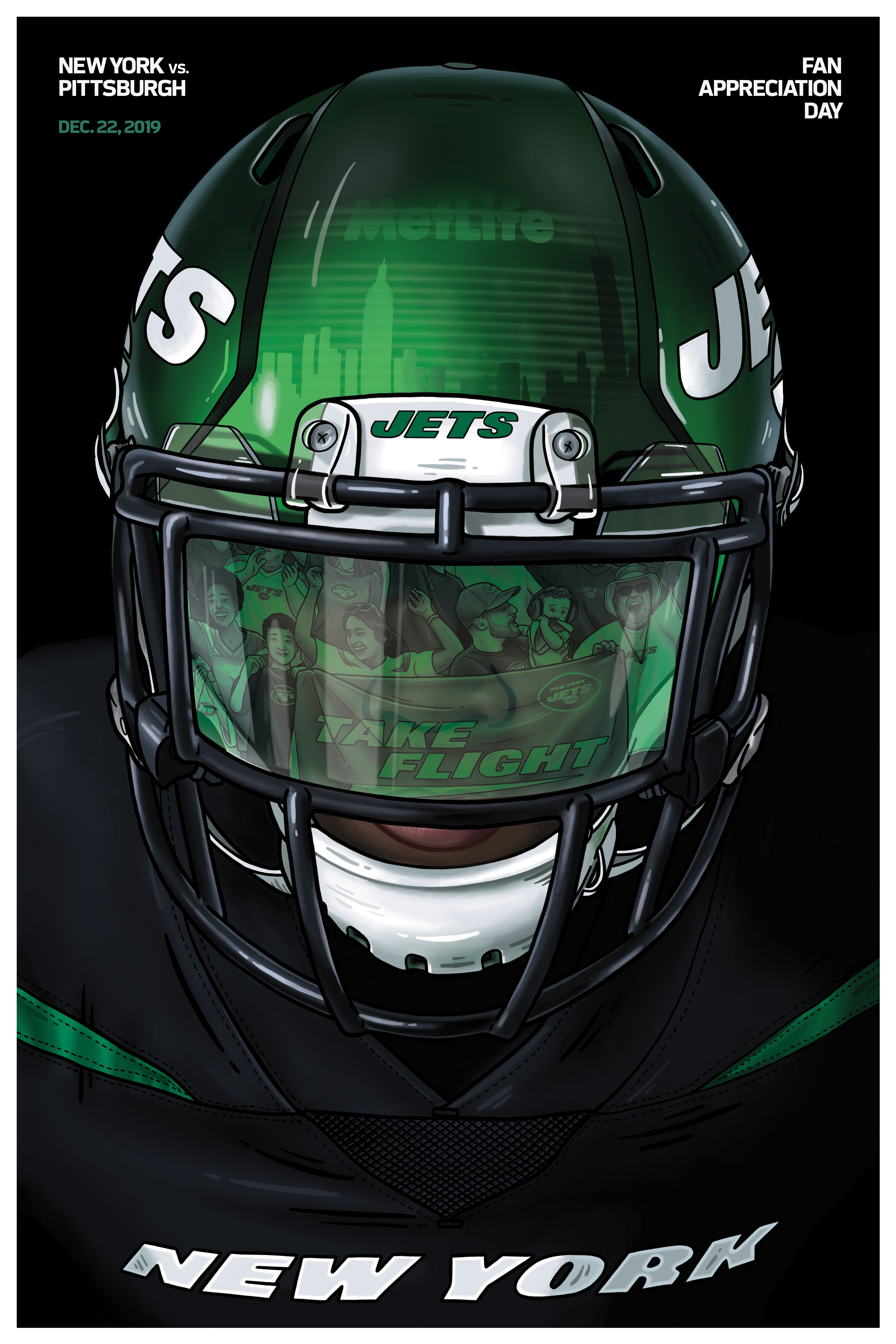 Dana Jefferson - NFL - Digital Sports Illustrations (Jets, Seahawks)