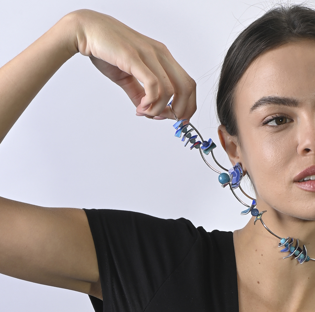 SILVERTUBE NECKLACE - blue