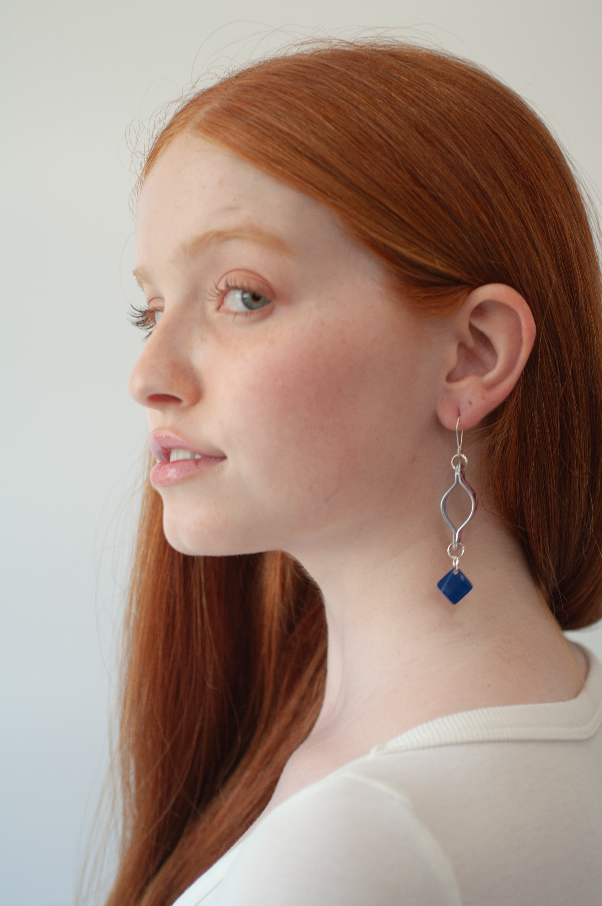 DOUBLE ARC EARRINGS - blue