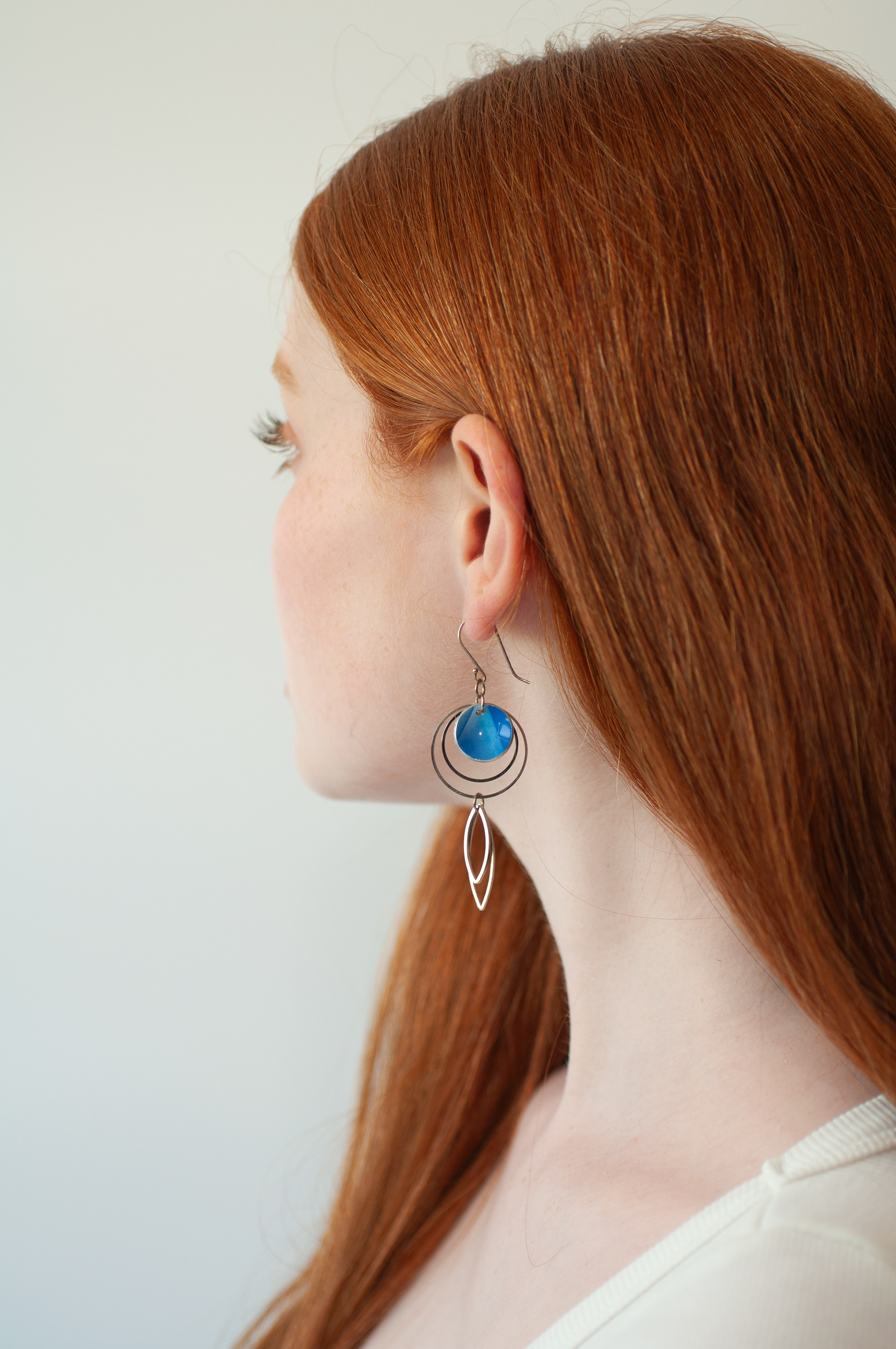 GEO LINES EARRINGS - blue