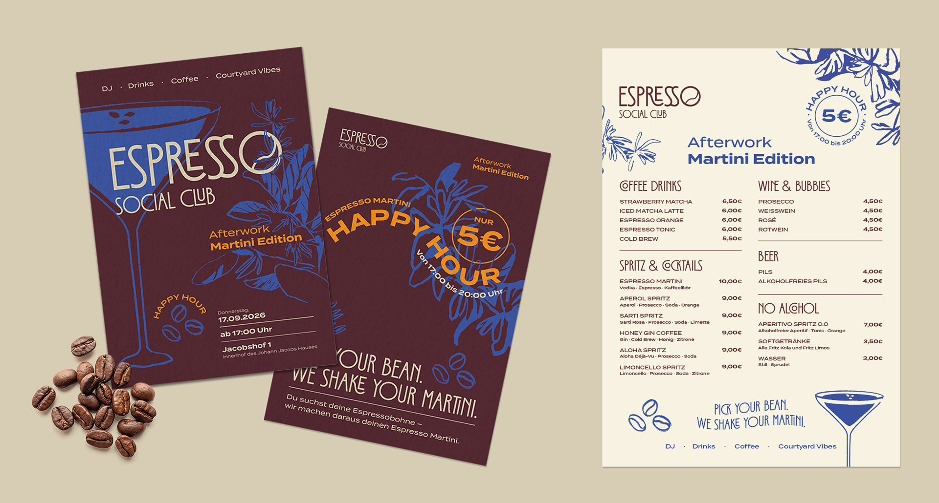 Espresso Social Club (Event) Visual identity