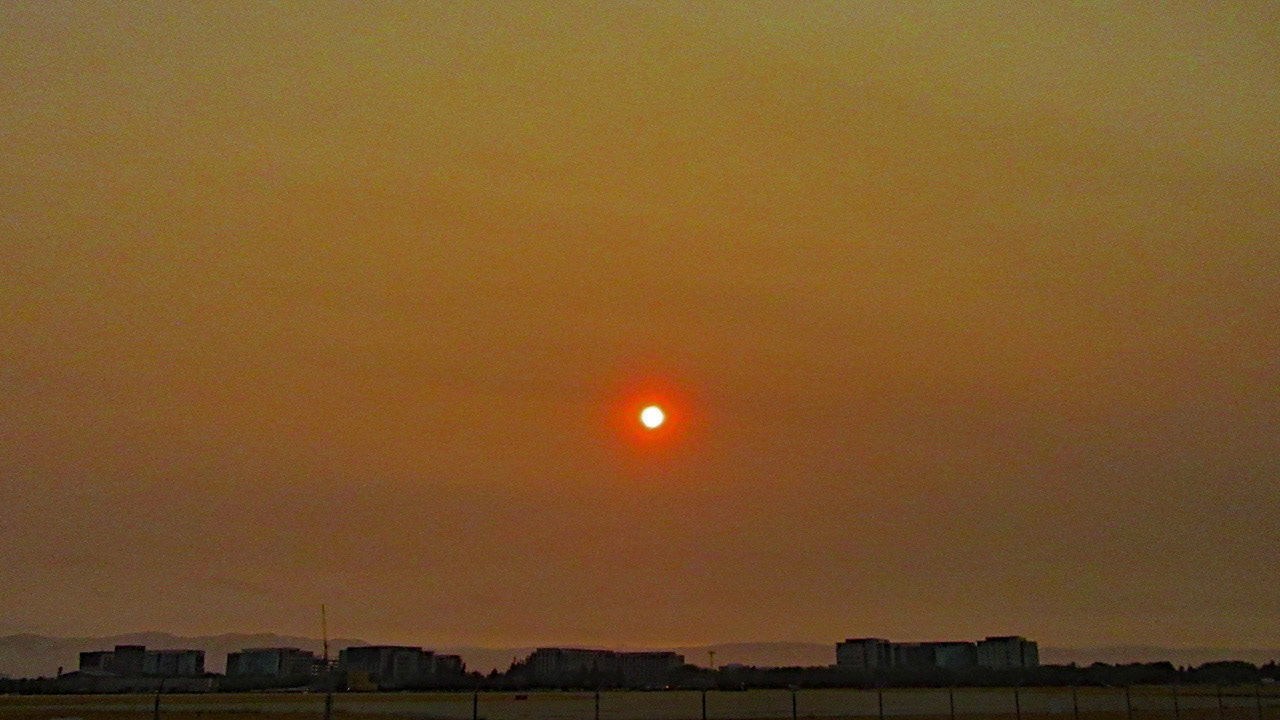 Sun In Smoke-Filled Morning Sky
