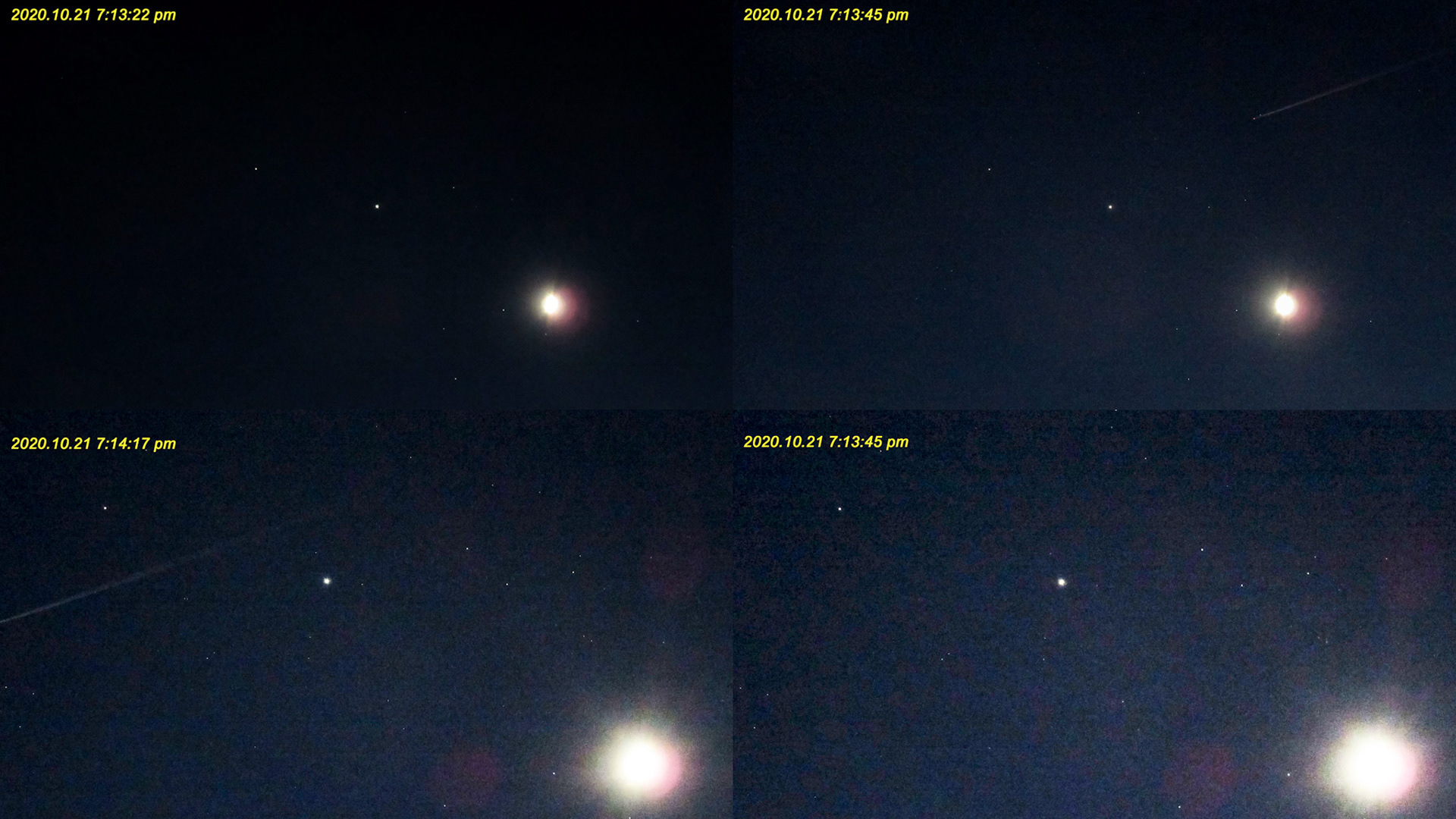 Saturn, jupiter, Earth's Moon + Unkown Object