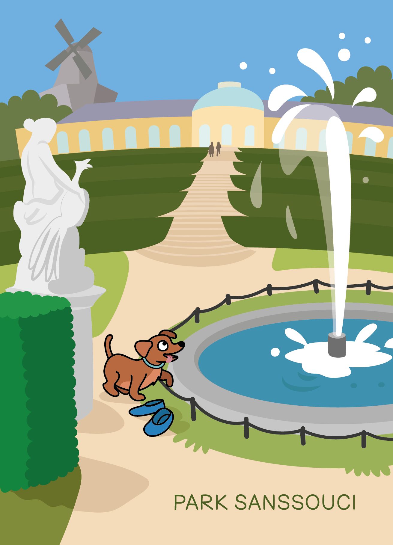 Kinderpostkarte Potsdam - Sans Soussouci