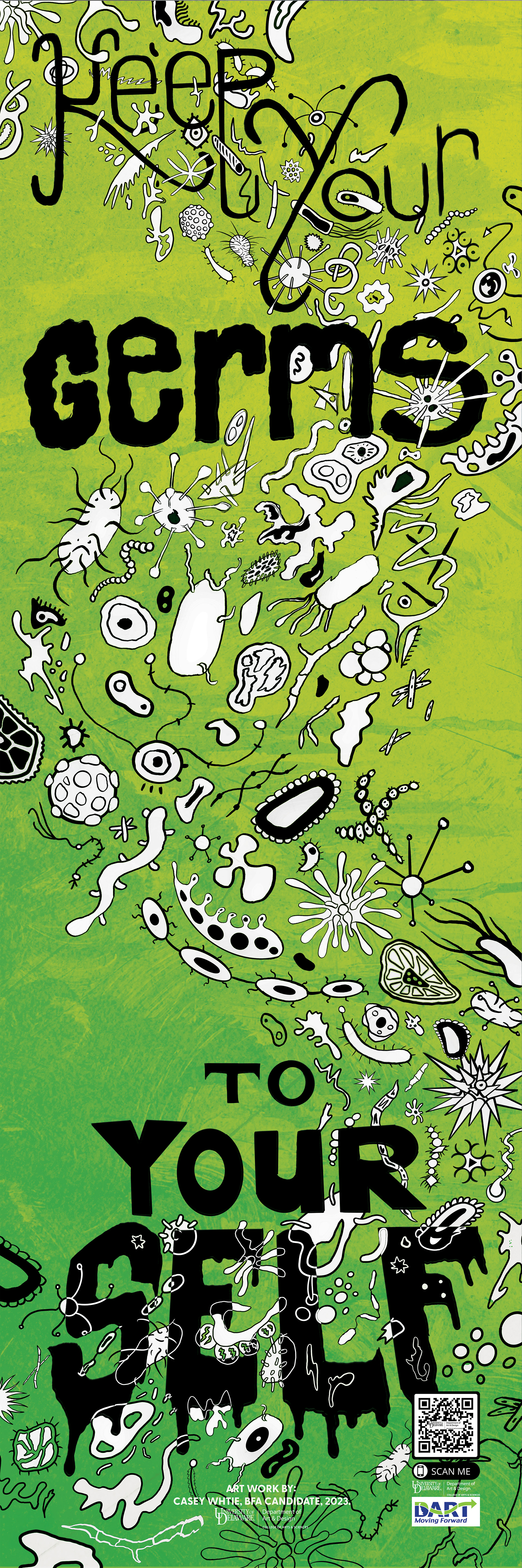 DelDot Covid Germ Poster for Bus Stop