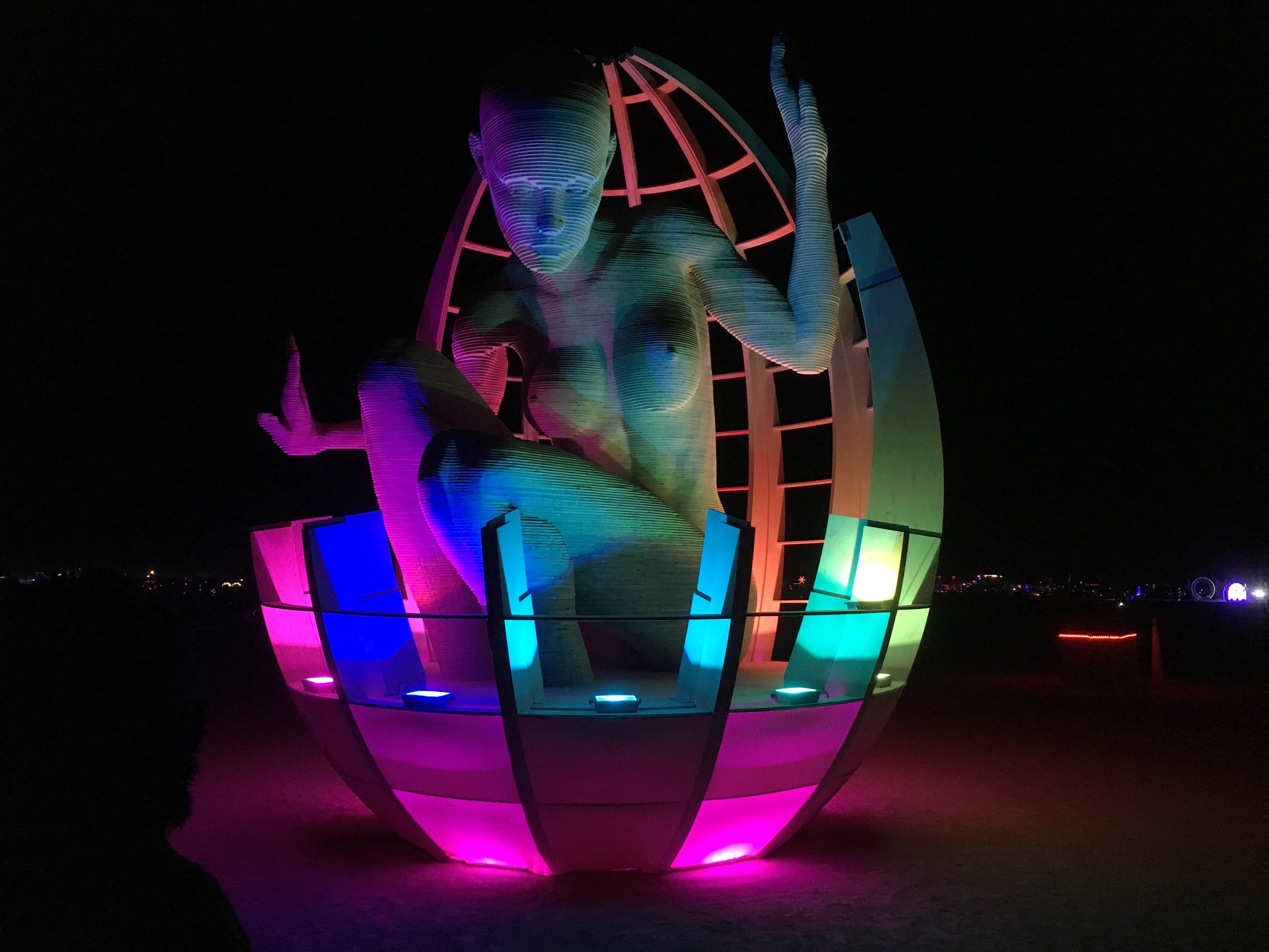 The art installations are as varied as the people attending.