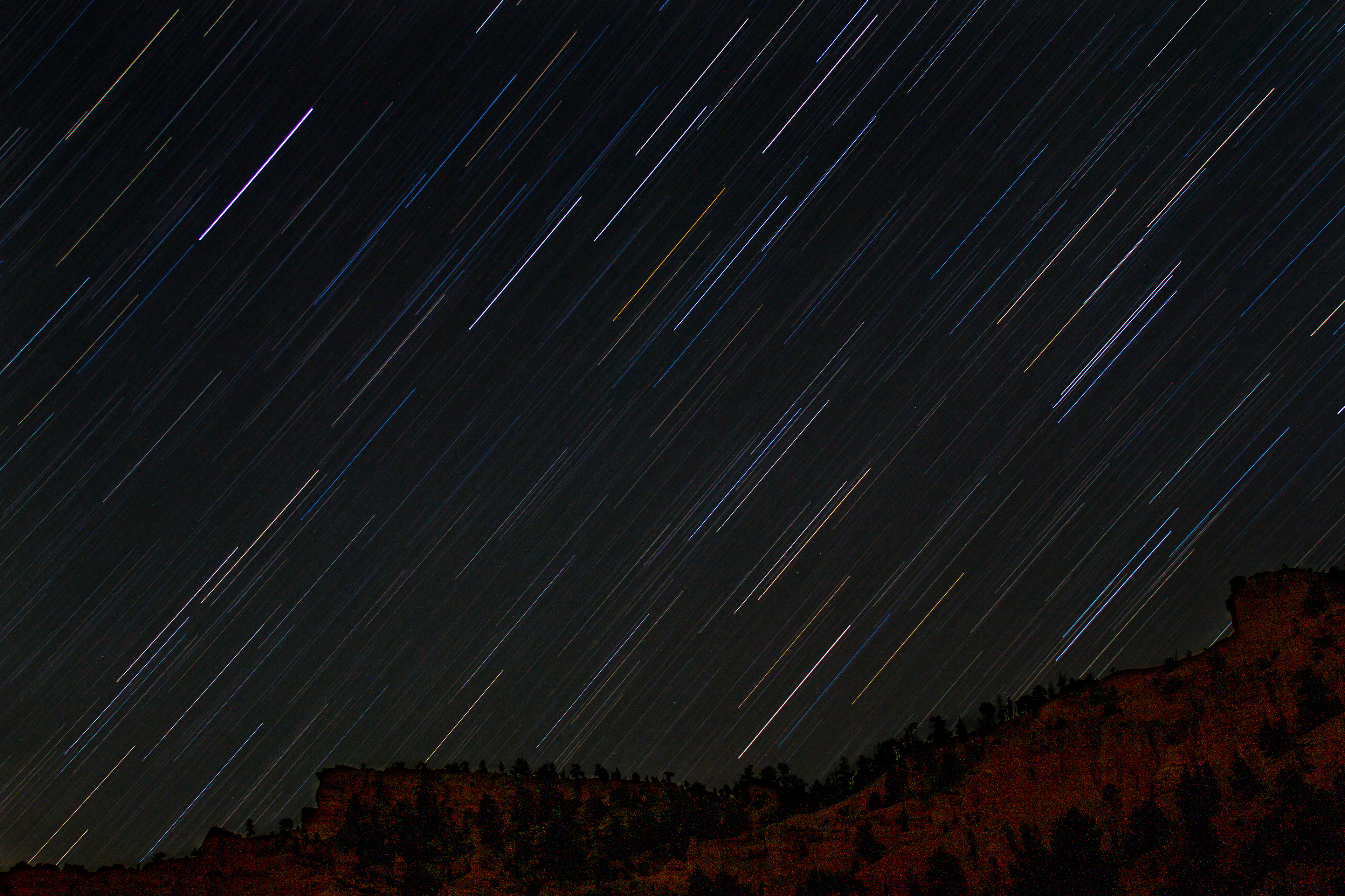 Starrise over canyon ridge. (Casto Canyon, UT)
