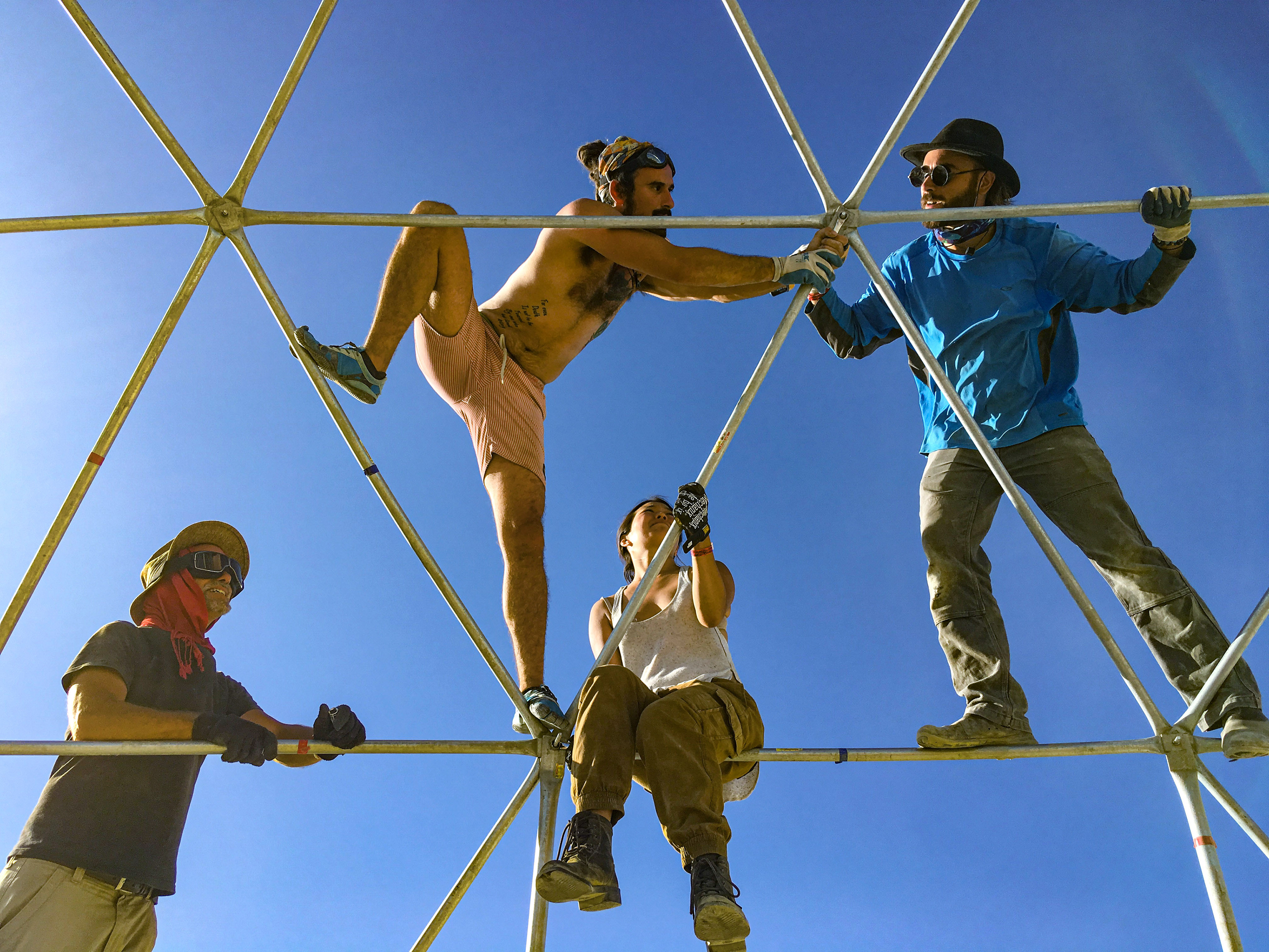 Camps are set up during build days starting. midweek before the Sunday start of Burning Man