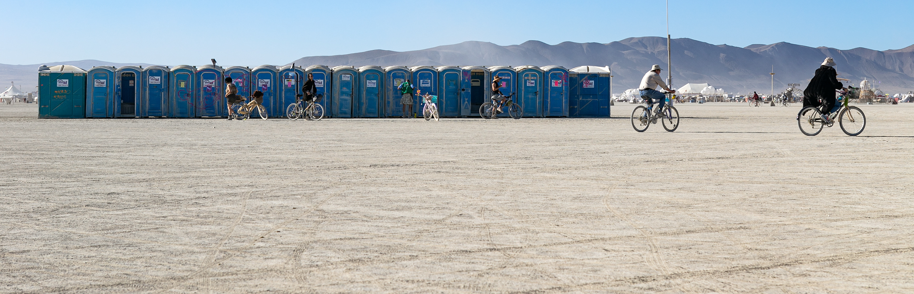 There are plenty of facilities available so you don't have to wander out into the deep playa to find relief.