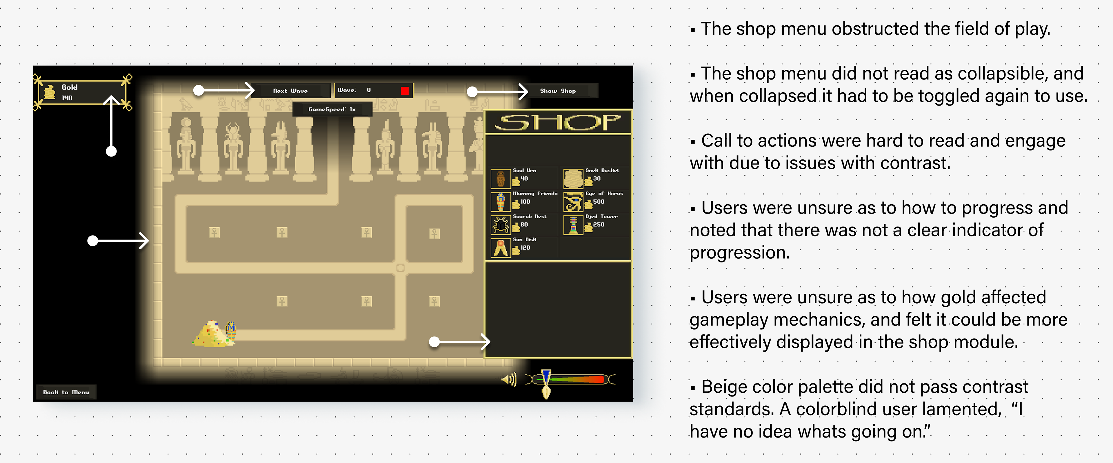 Gameplay Area screen. Broken hierarchy and illegible elements.