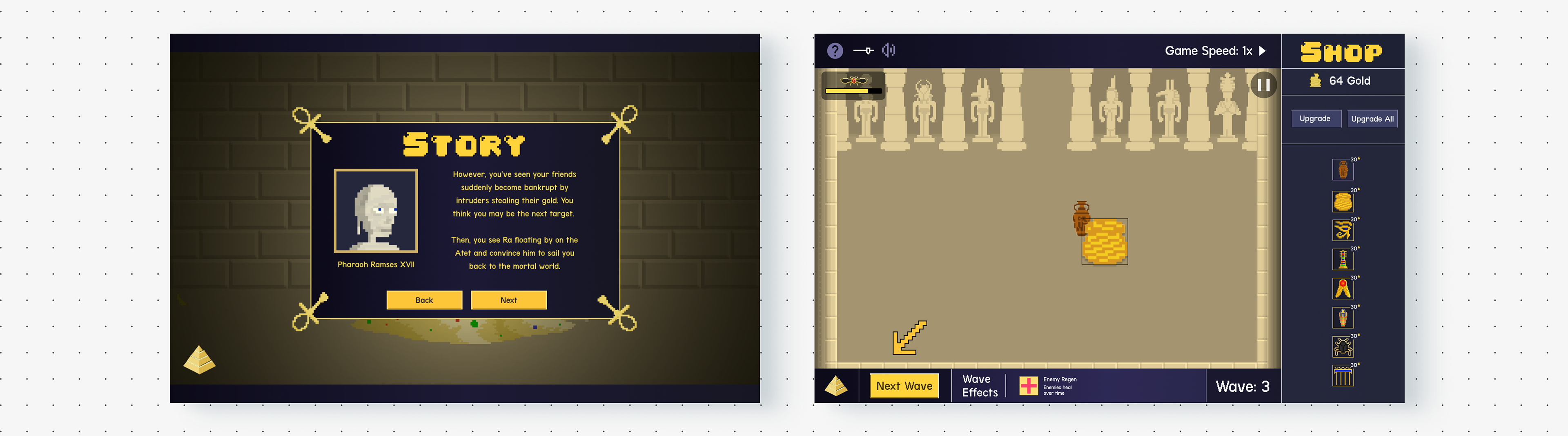 The story screen as well as the tutorial screen