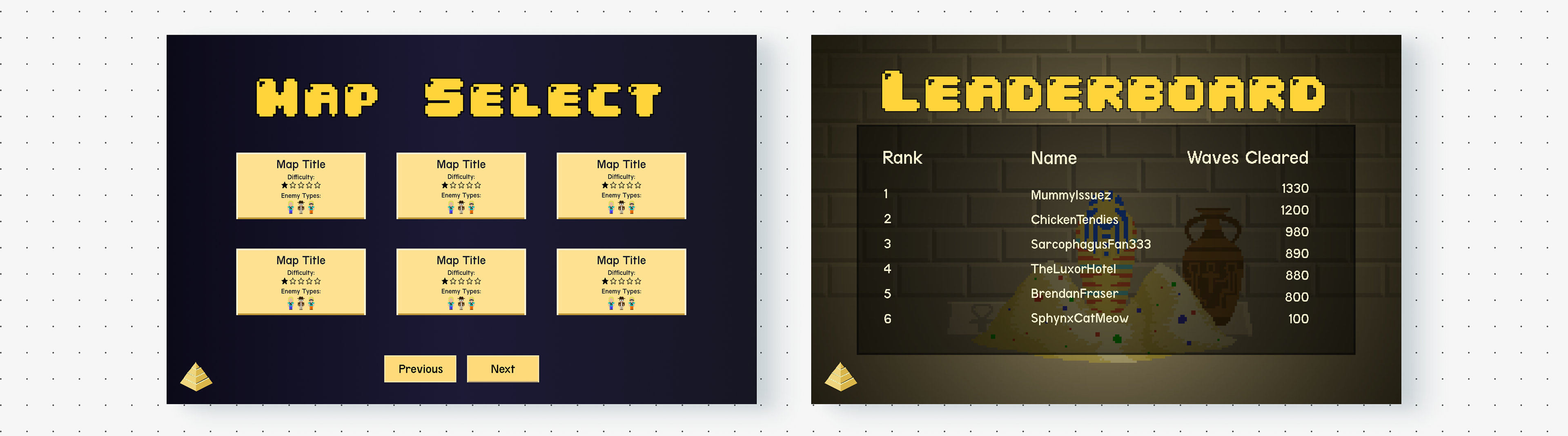 The map screen as well as the leaderboard screen.
