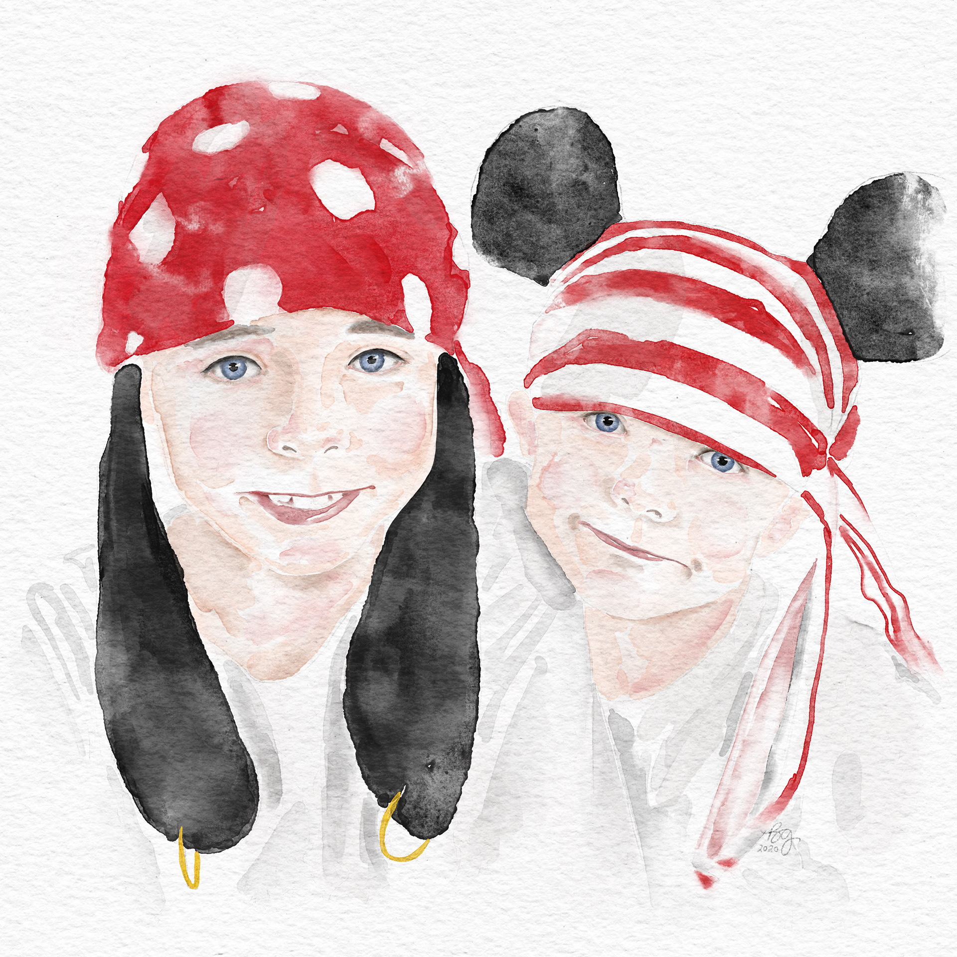 digital watercolor commissioned art