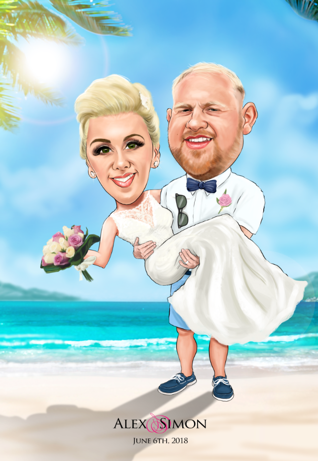 This was part of my wedding package which also included 4 hours of live caricatures at the wedding reception.
