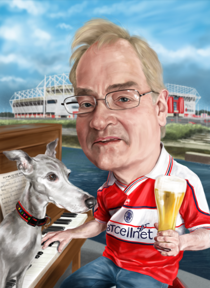 A unique commission for a musically minded dog (and beer) lover.