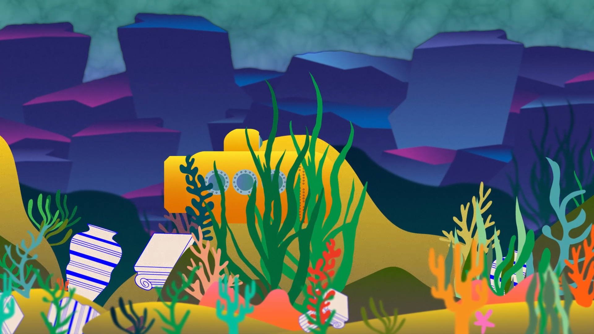 Submarine Passes Seaweed (0:14:00)