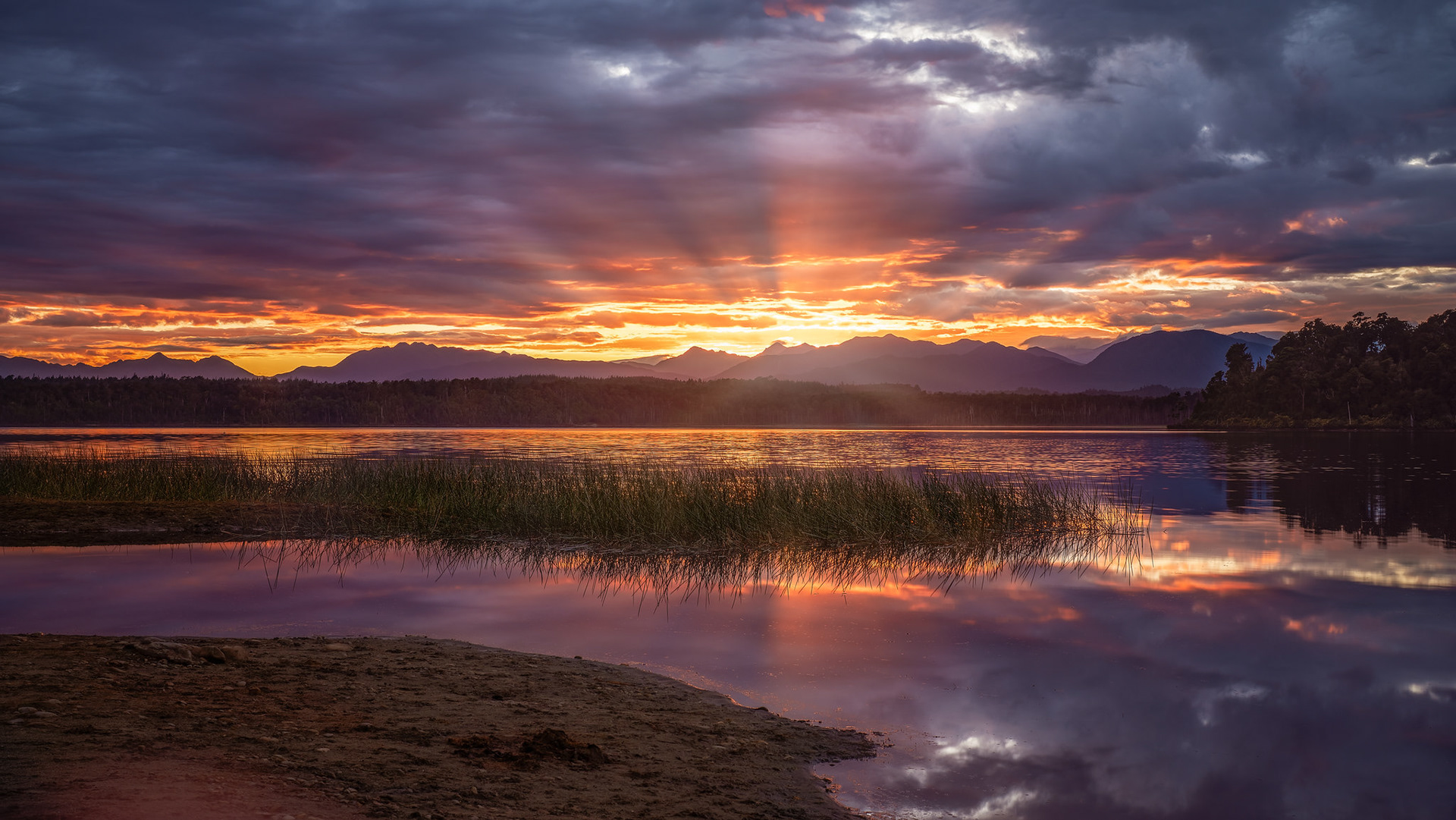 Hokitika, Lake Mahinapua Sunrise - South Island NZ (#L22)