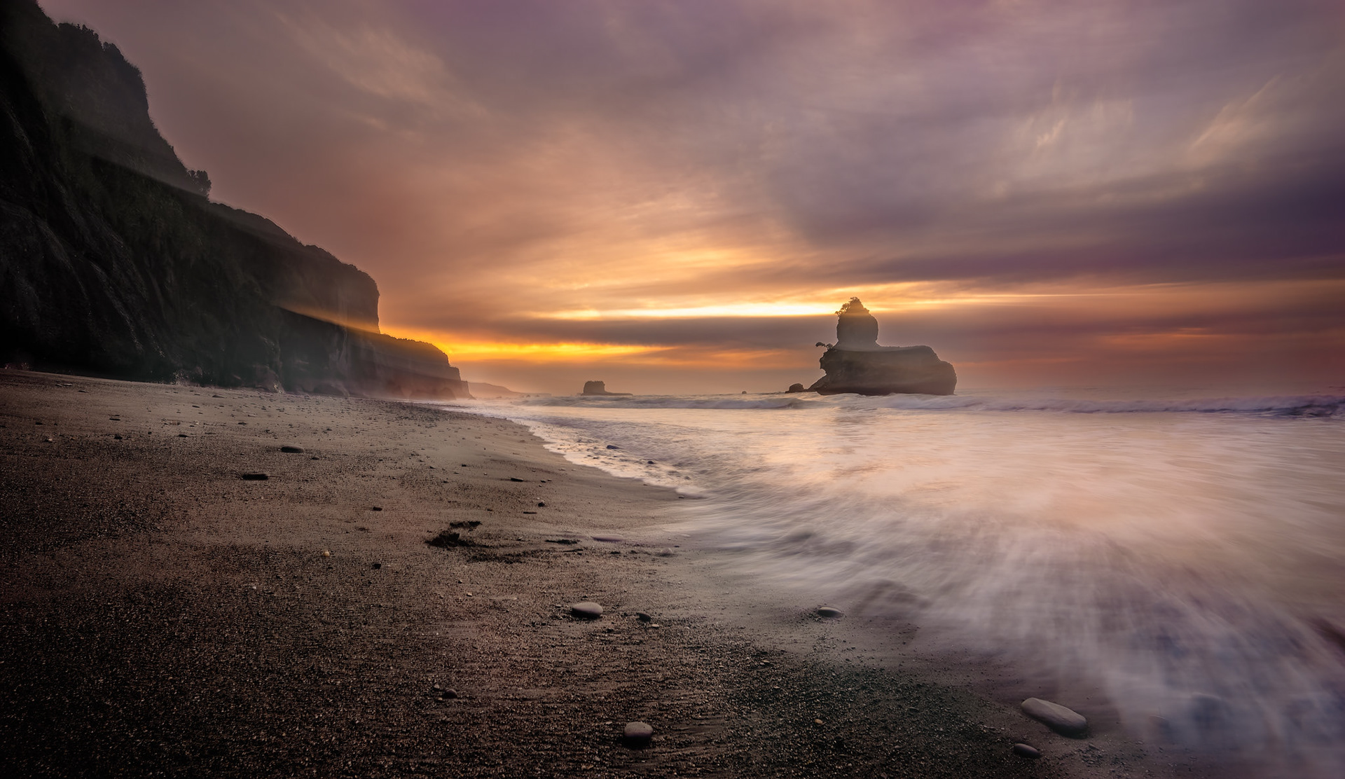 Motukiekie Beach Sunset- South Island NZ (#L24)