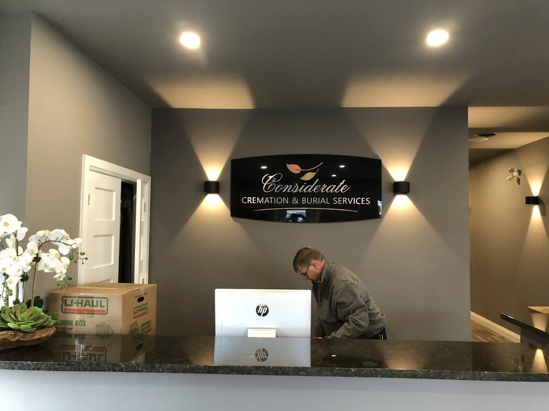 Interior Reception signage