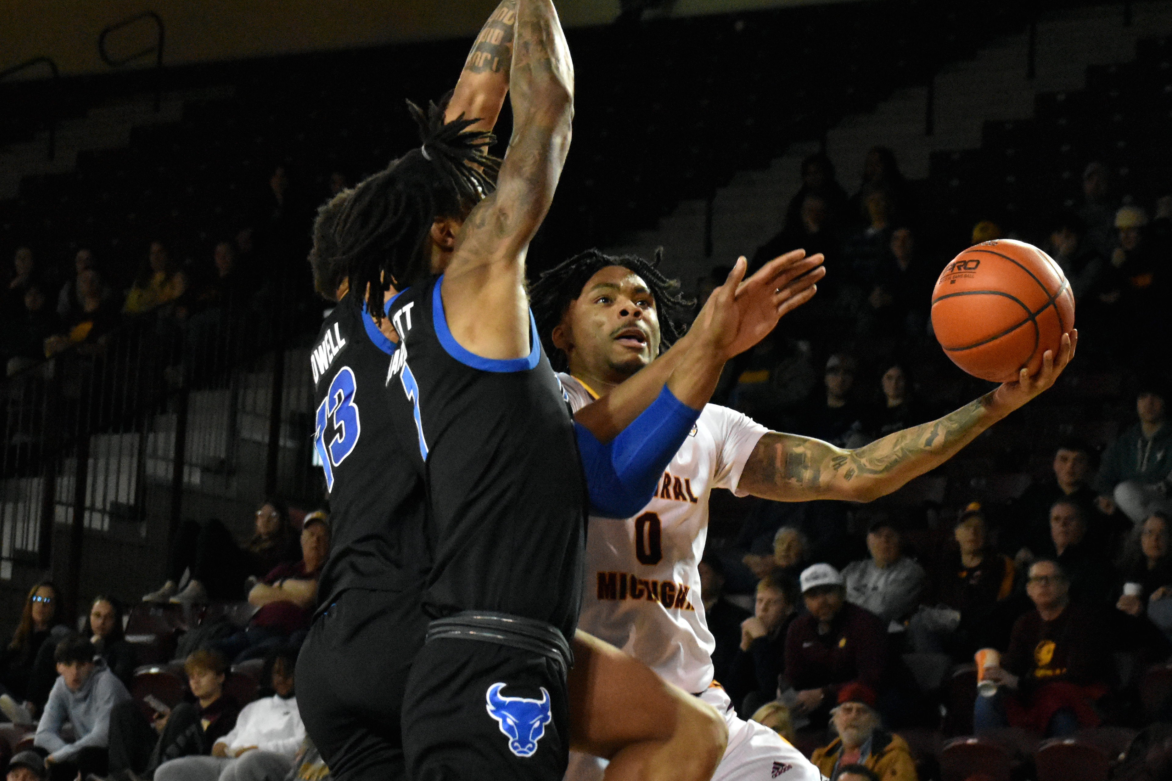 Senior guard Brian Taylor shoots during a game against Buffalo Saturday, Jan. 14 in McGuirk Arena. Taylor scored 14 points.