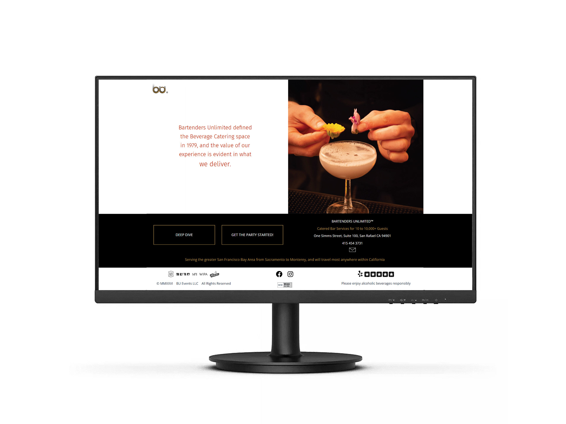 wordpress site for beverage catering service