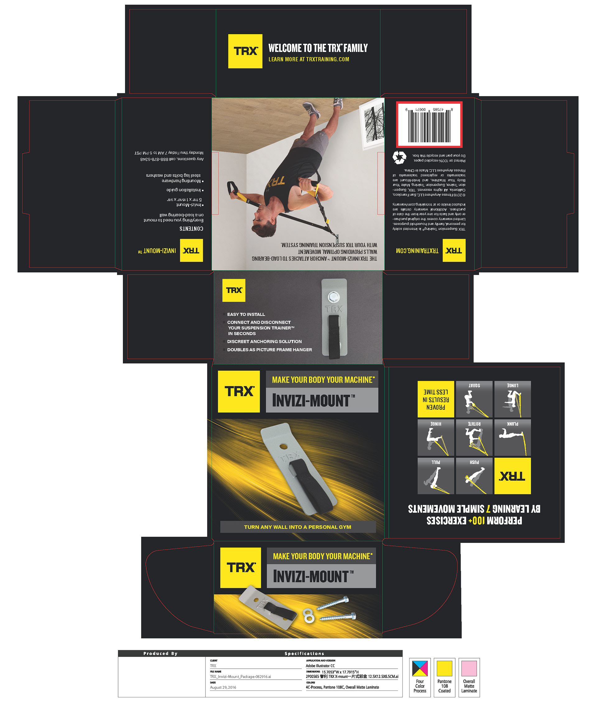 package design for TRX Training Invizi-Mount