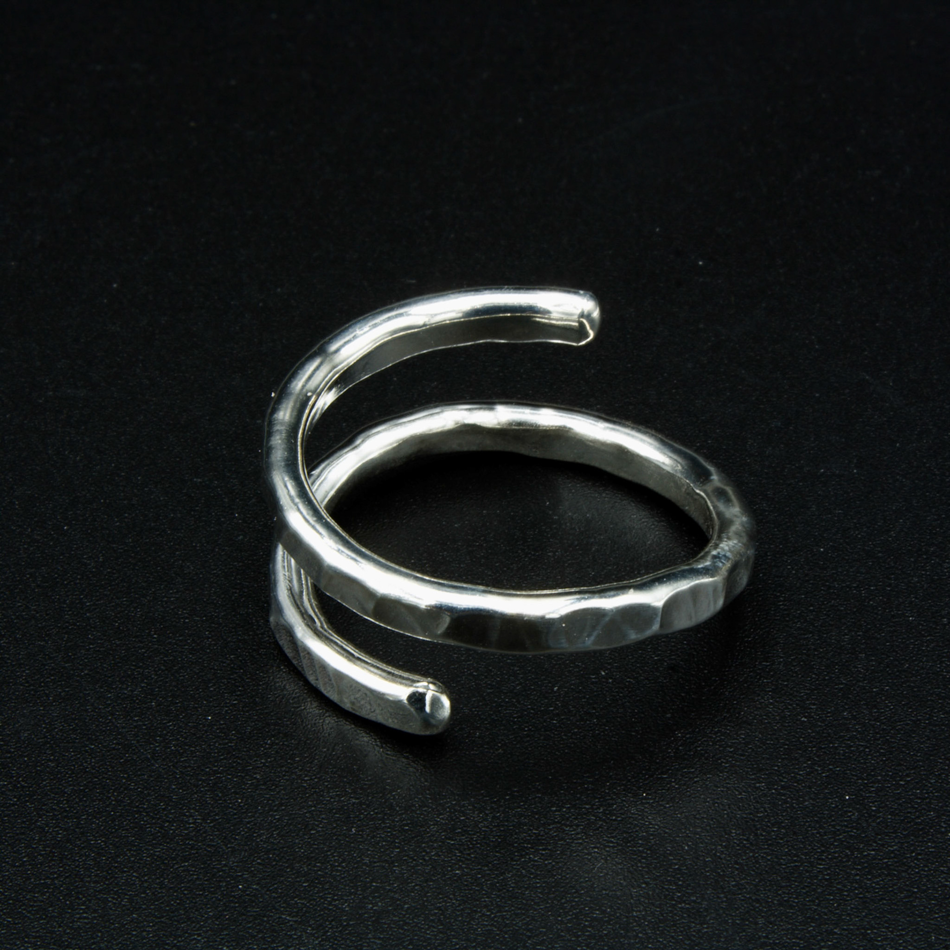 Textured sterling silver spiral ring