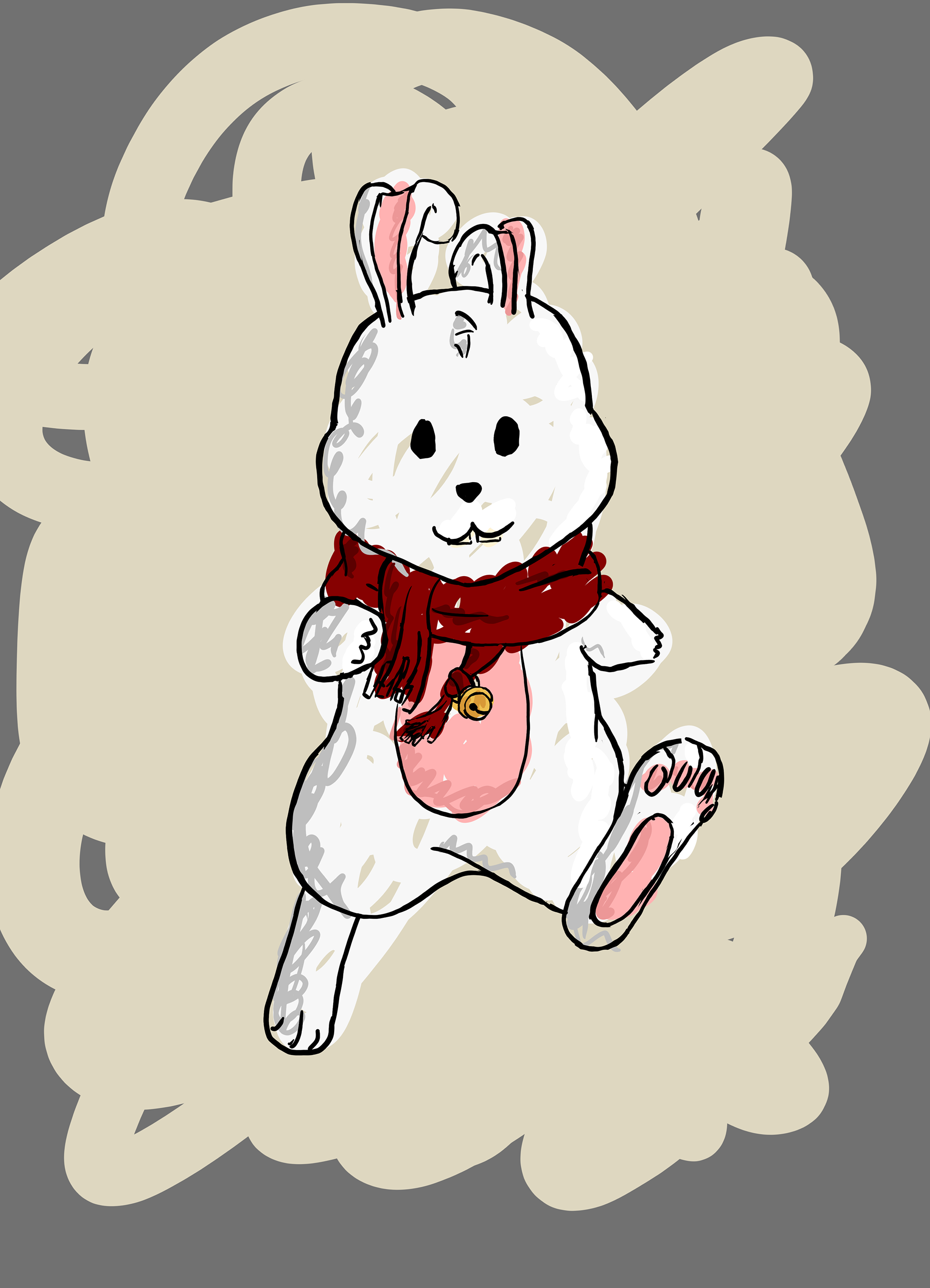 The final concept art for the mall's mascot, who became the monster chasing the player