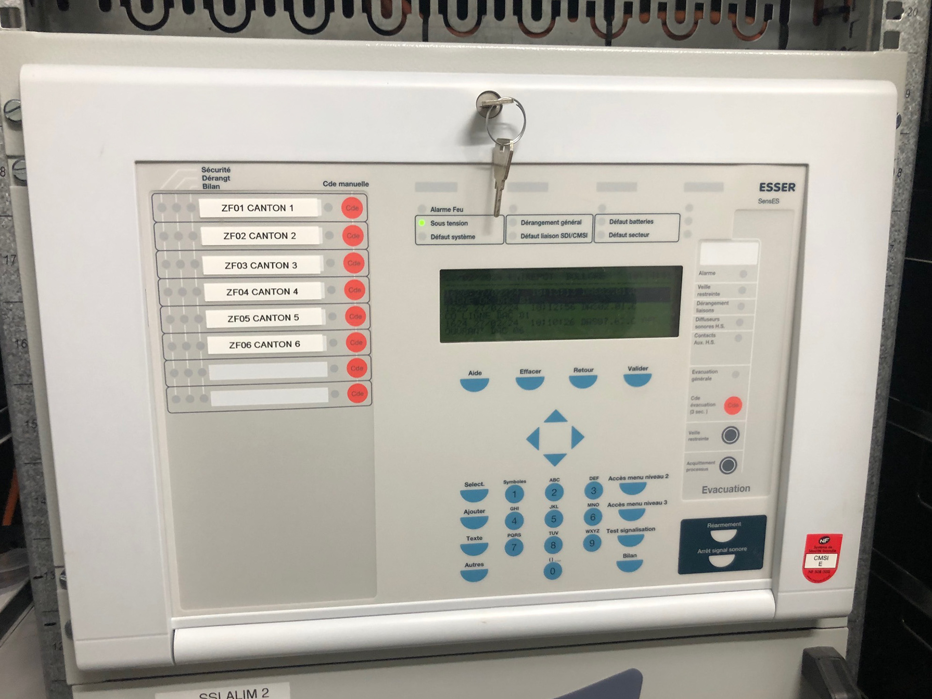 Mise en service centrale type ESSER