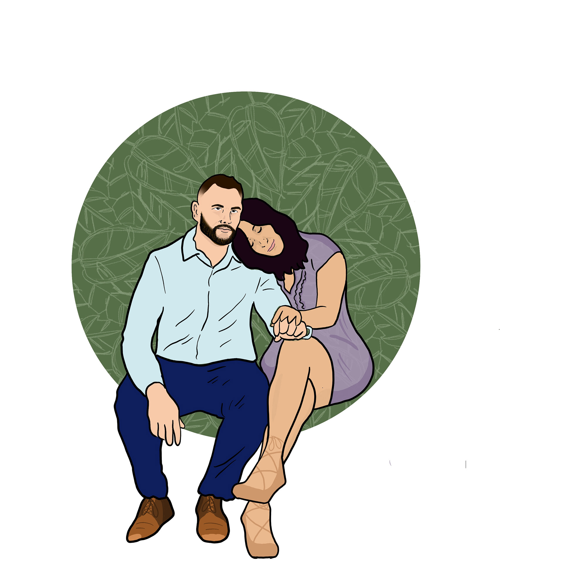 "Jeff & Monica" created on Procreate.