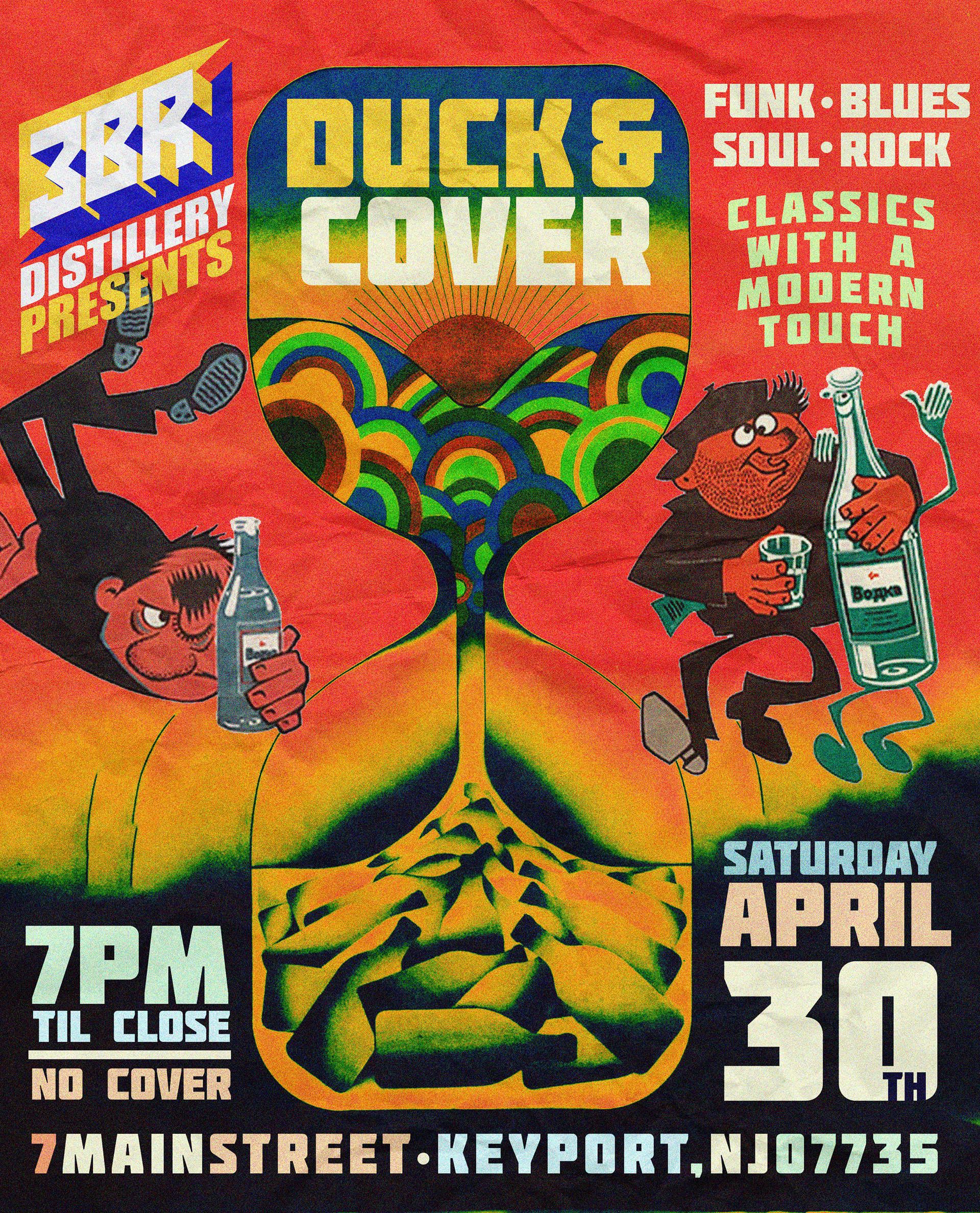 Event Flier - I used images from the Soviet Based Distillery's website to create a modern take on the propaganda of the time