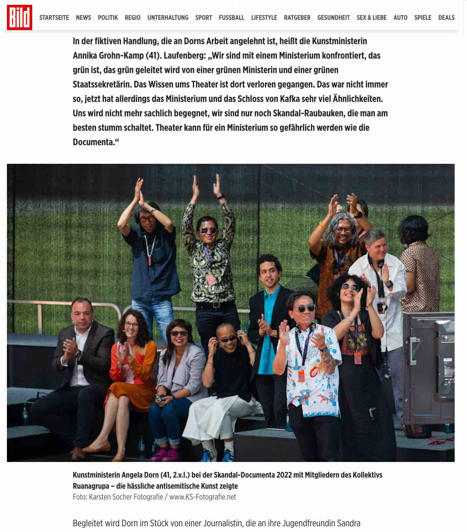 „Staatstheater rechnet mit grüner Kunstministerin ab!”; BILD Regionalausgabe Frankfurt Rhein-Main; 16. Juli 2023; Foto