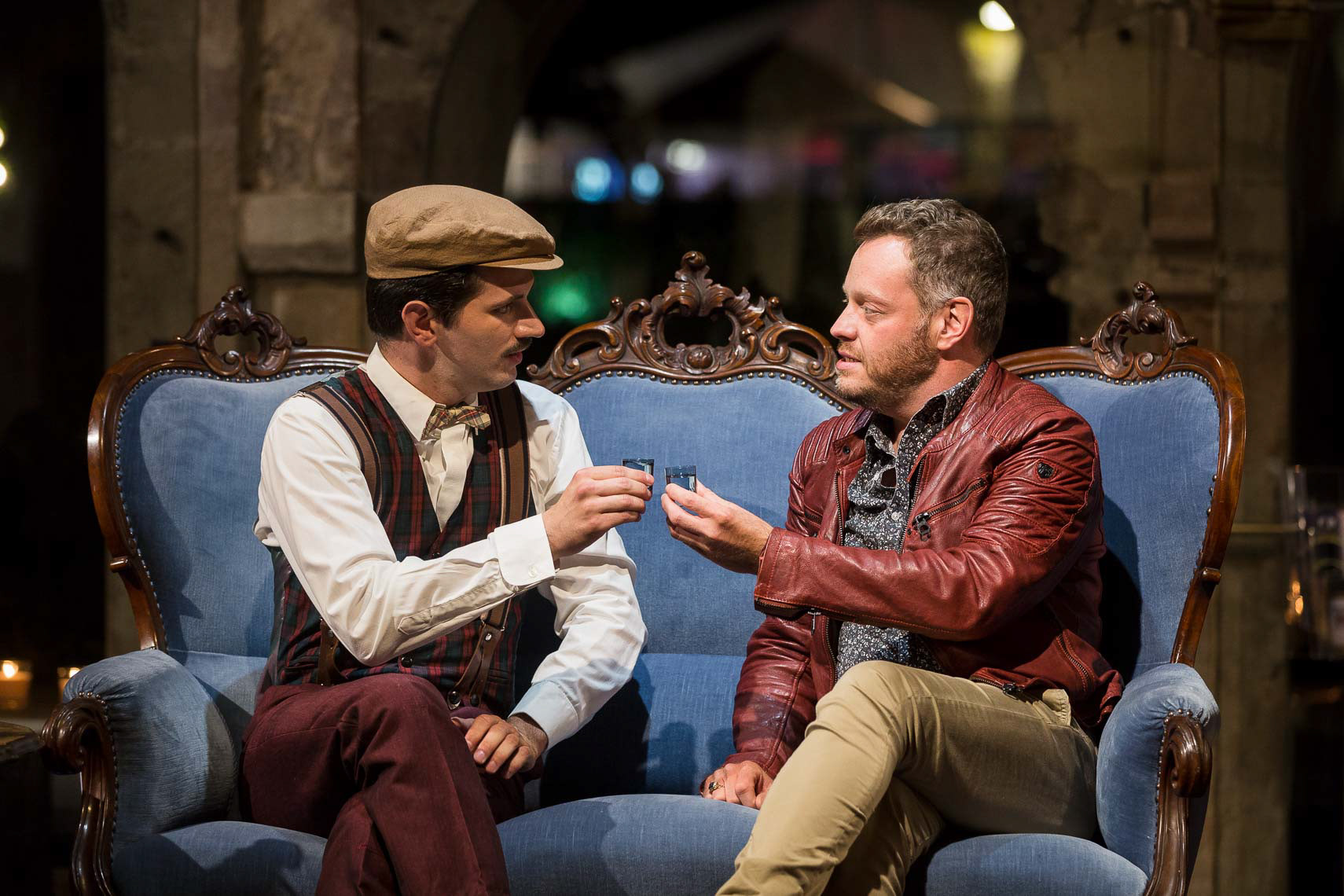 Gastgeber Dominic Alexander Mäcke mit Schauspieler Roland Riebeling