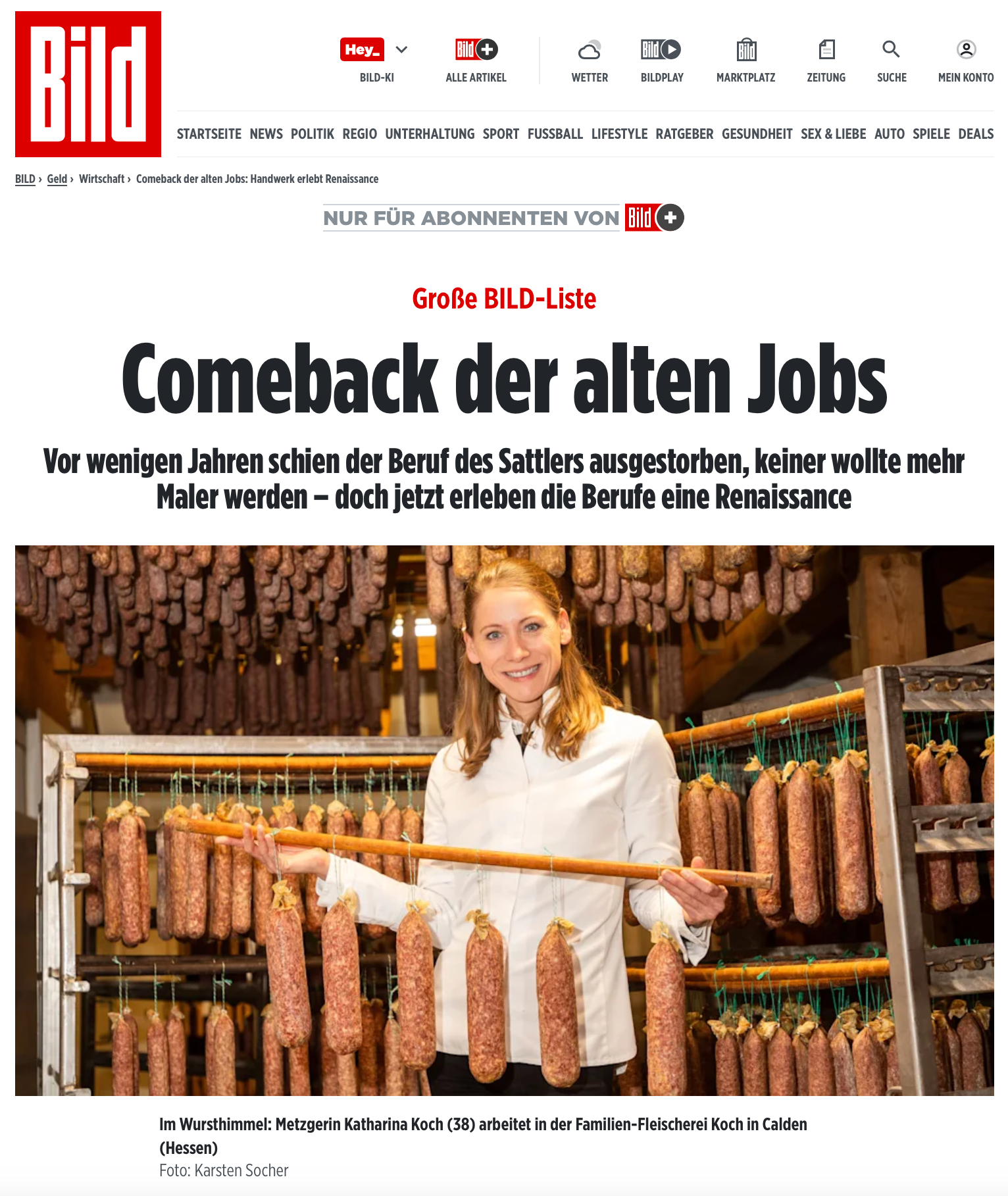 „Comeback der alten Jobs”; BILD.de; 08. Dezember 2024; Fotos