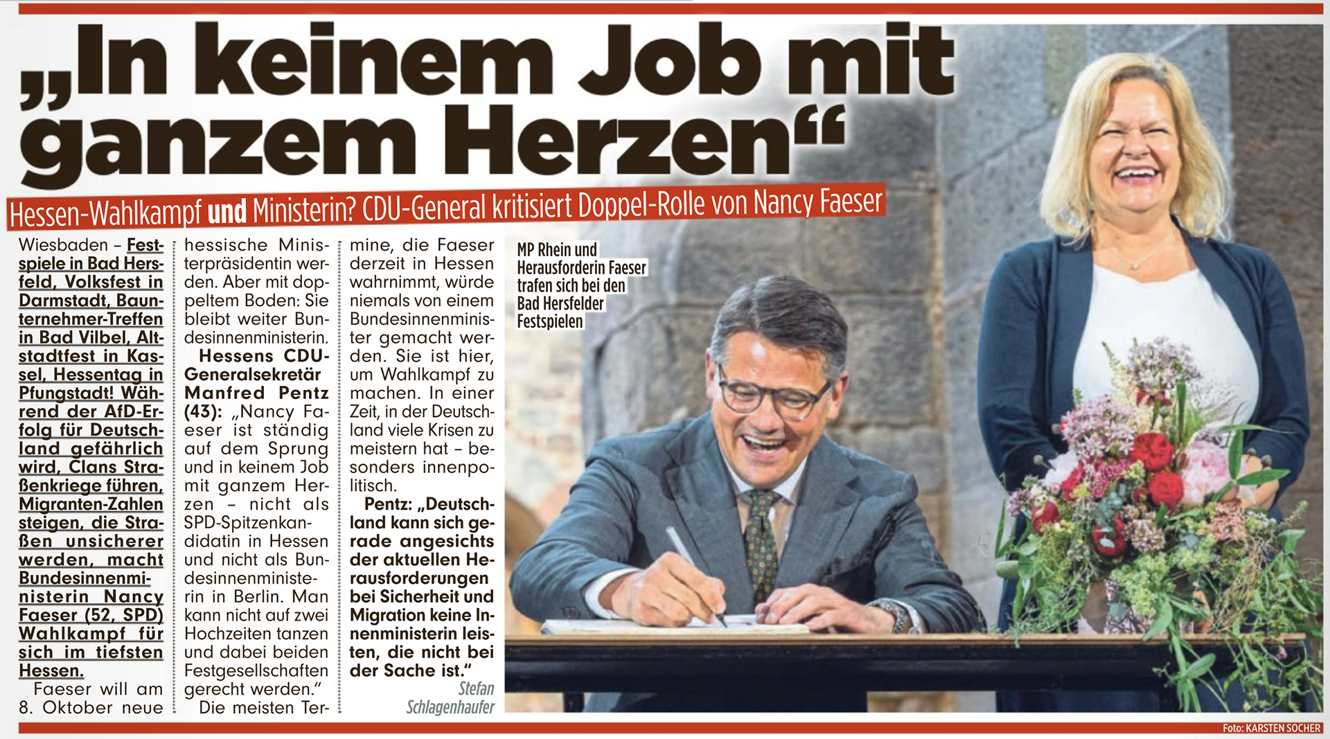 „In keinem Job mit ganzem Herzen”; BILD Regionalausgabe Frankfurt Rhein-Main; 03. Juli 2023; Foto