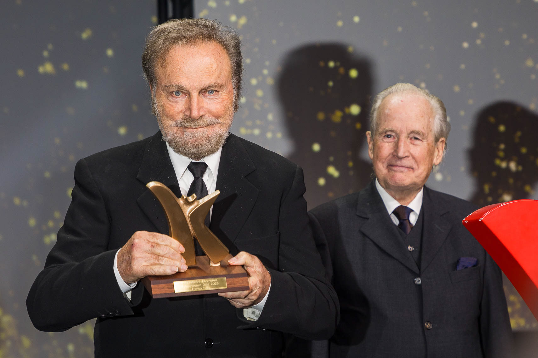 Franco Nero mit Max Schautzer bei der KIND-Award-Verleihung