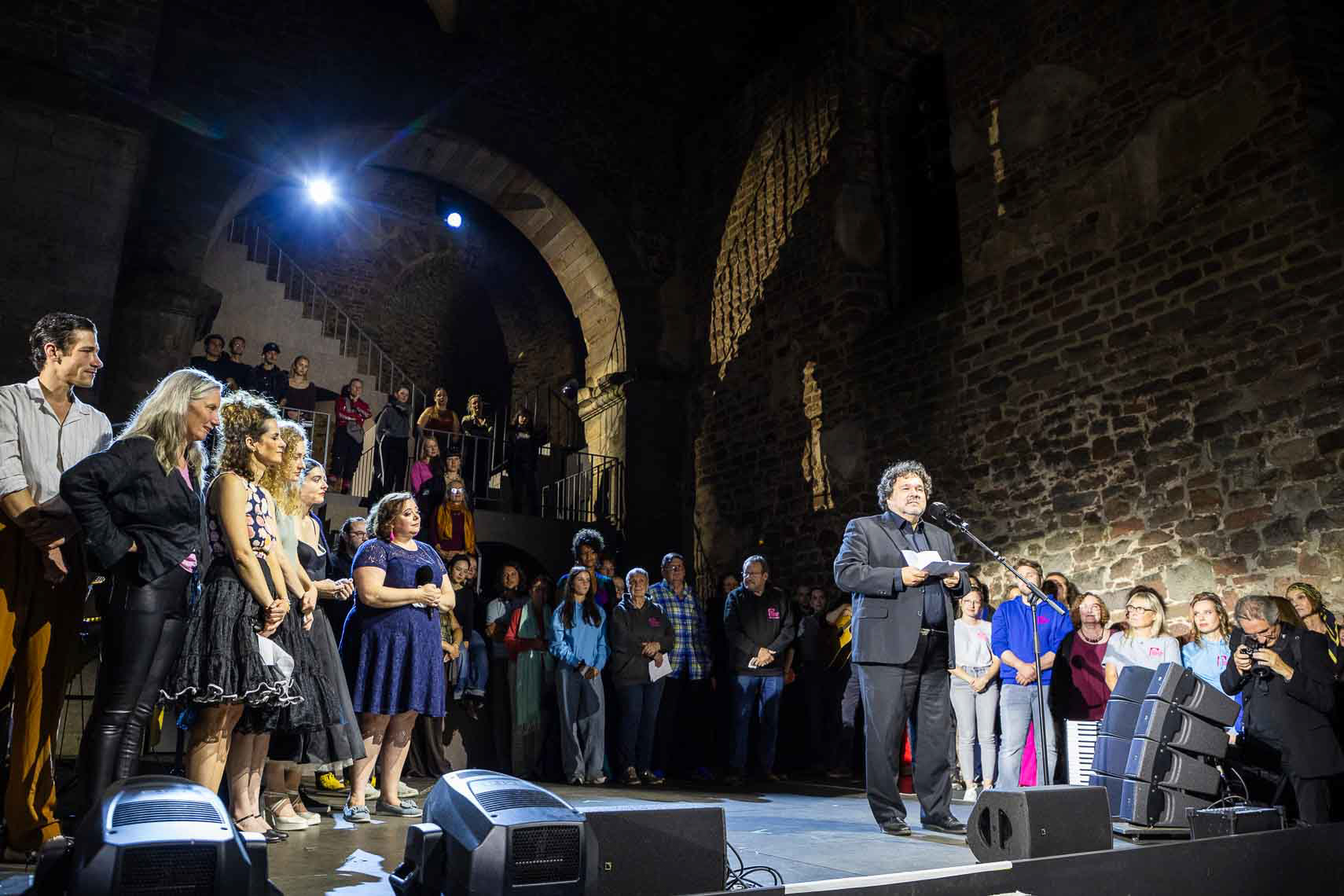 Joern Hinkel (scheidender Intendant) während der Abschluss-Gala der 74. Bad Hersfelder Festspiele in der Stiftsruine, aufgenommen am 18. August 2025 in Bad Hersfeld / Hessen / Deutschland