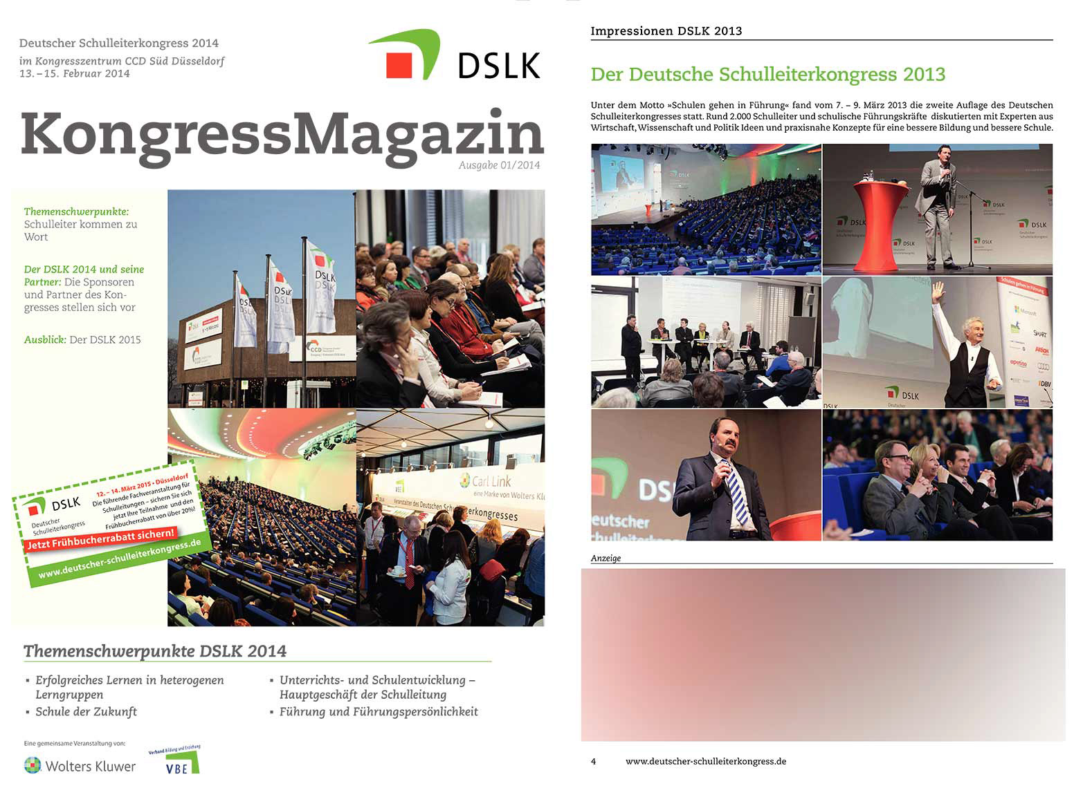 „KongressMagazin”; Deutscher Schulleiterkongress Fotoreportage 2013; Ausgabe 2014; Fotos
