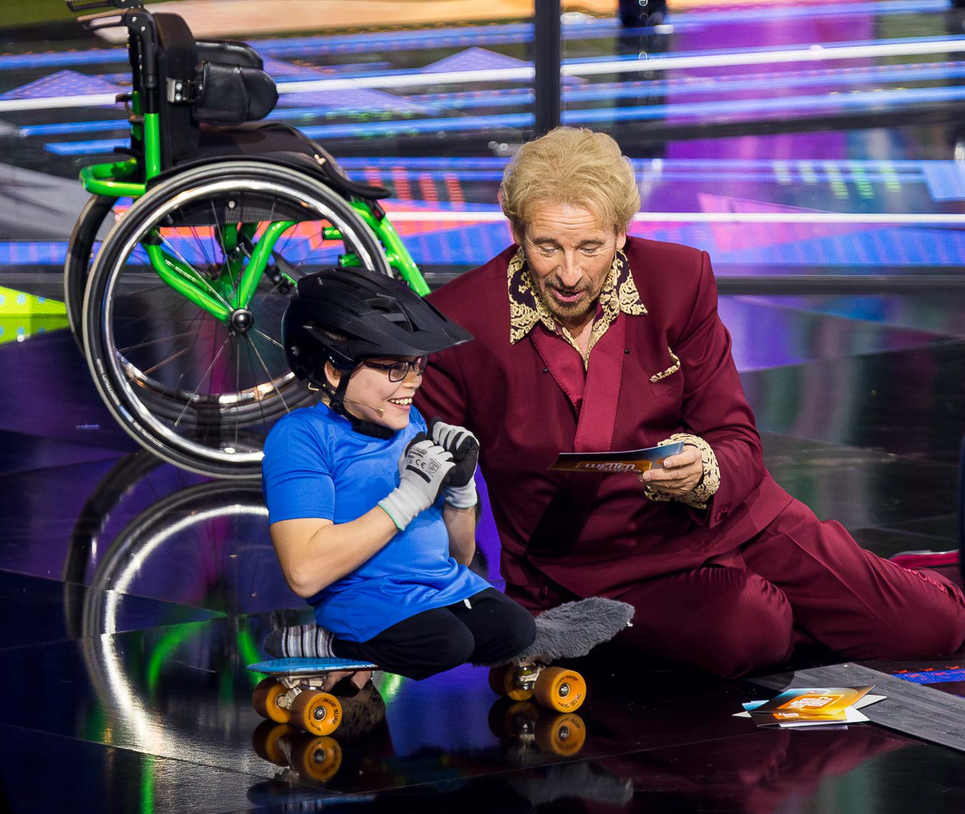Thomas Gottschalk (73) bei der Kinderwette mit Felix Mayr