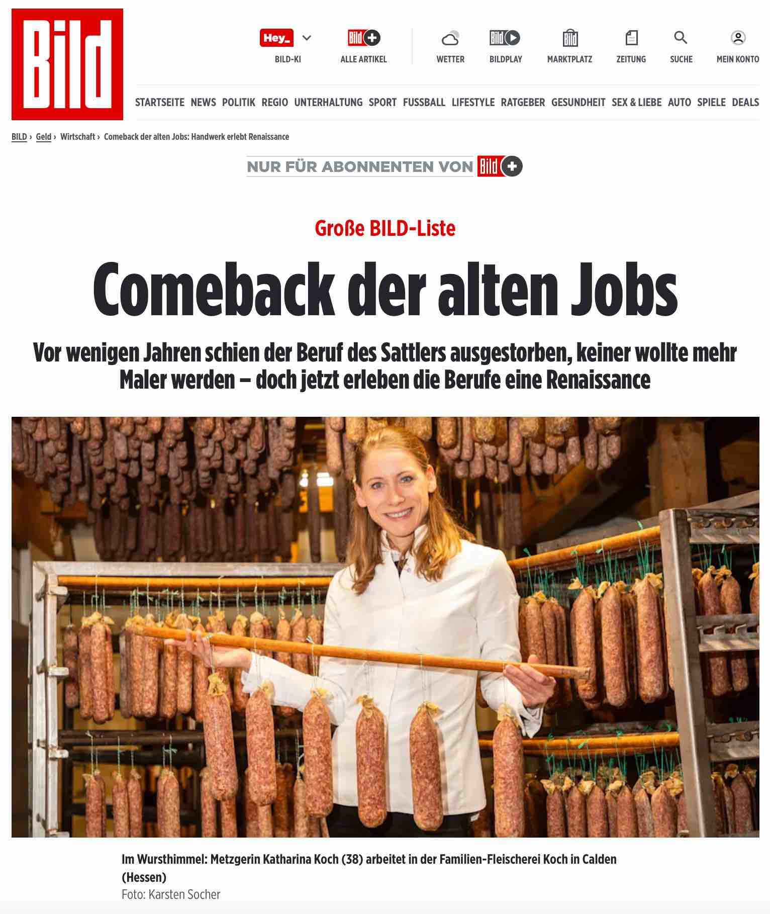 „Comeback der alten Jobs”; BILD.de; 08. Dezember 2024; Fotos