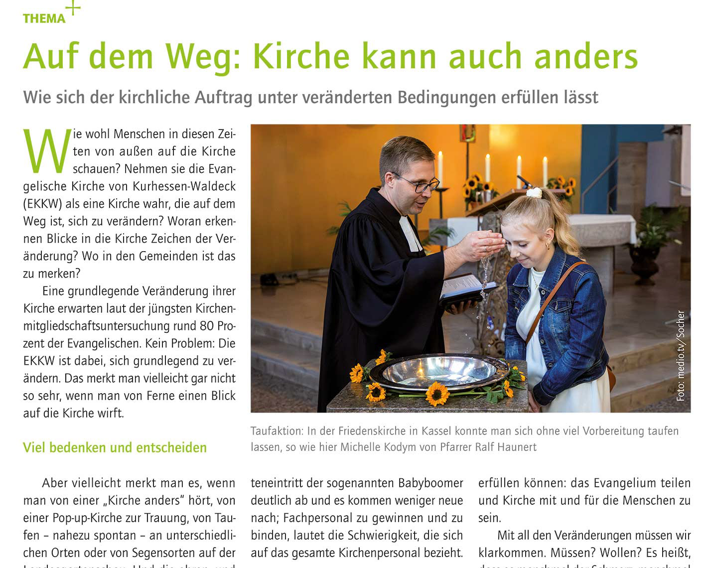 „Auf dem Weg: Kirche kann auch anders”; blick in die kirche | Magazin; Dezember 2024; Foto