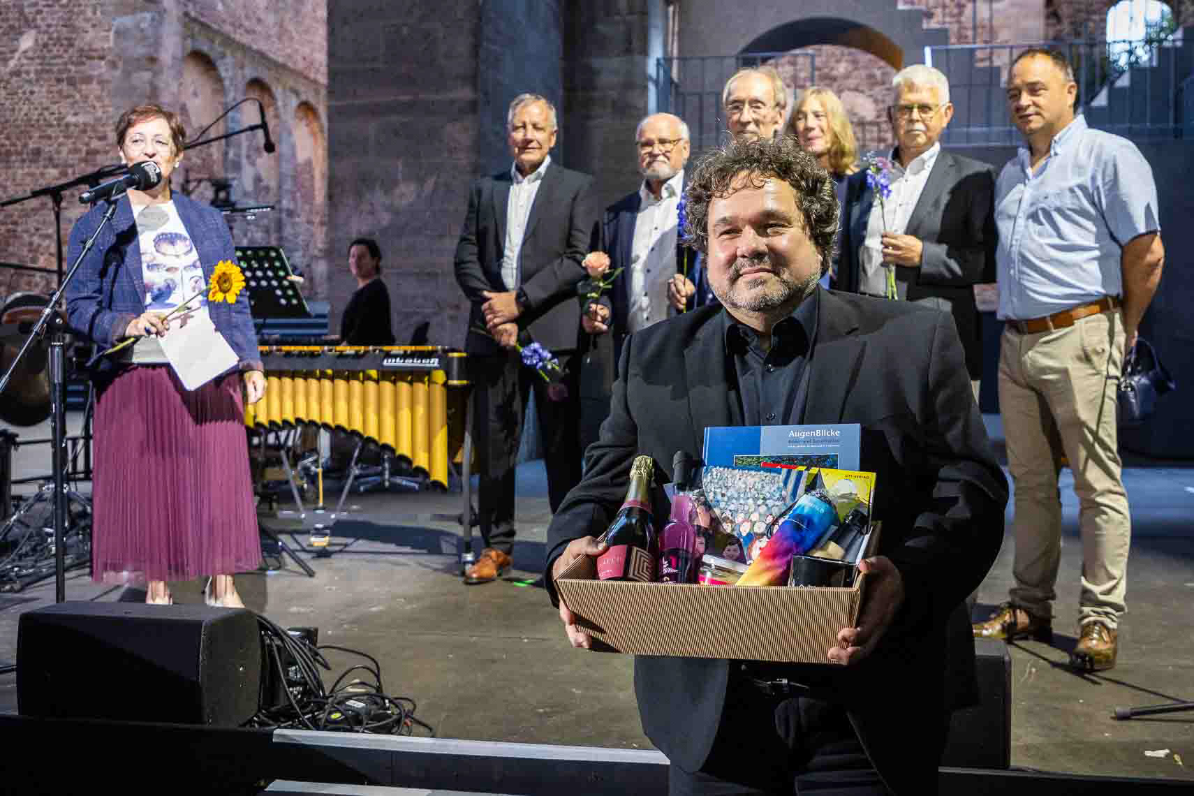 Joern Hinkel (scheidender Intendant) während der Abschluss-Gala der 74. Bad Hersfelder Festspiele in der Stiftsruine, aufgenommen am 18. August 2025 in Bad Hersfeld / Hessen / Deutschland