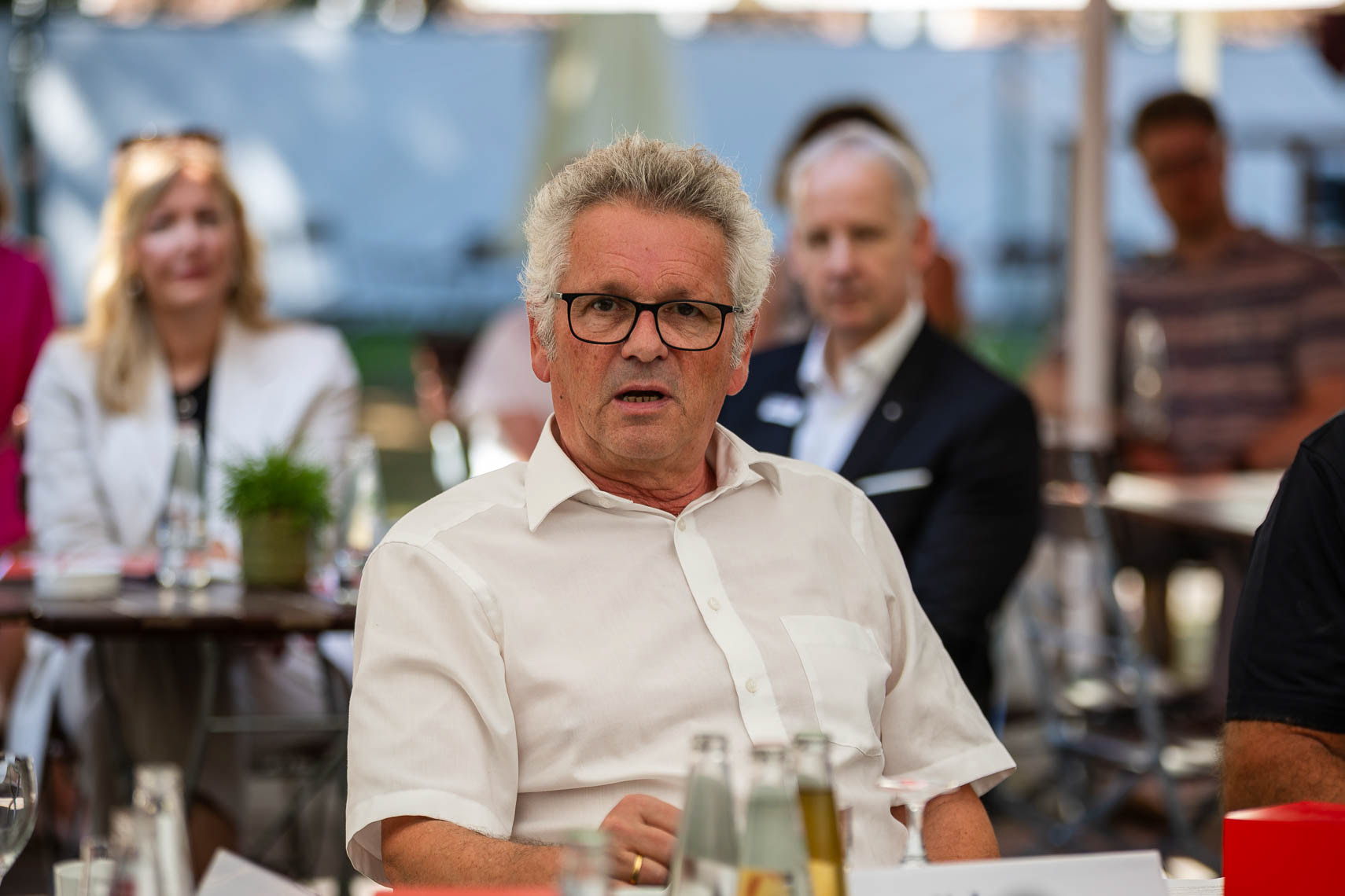 Abschlusspressekonferenz der 74. Bad Hersfelder Festspiele, Helgo Hahn (Vorsitzende der Gesellschaft der Freunde der Stiftsruine), aufgenommen am 13. August 2025, Bad Hersfeld / Hessen / Deutschland