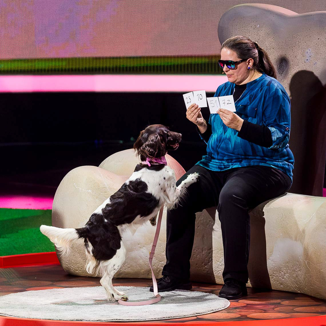 Michaela Frank wettet, dass ihr Hund Amie Zahlen von Null bis Hundert erkennt